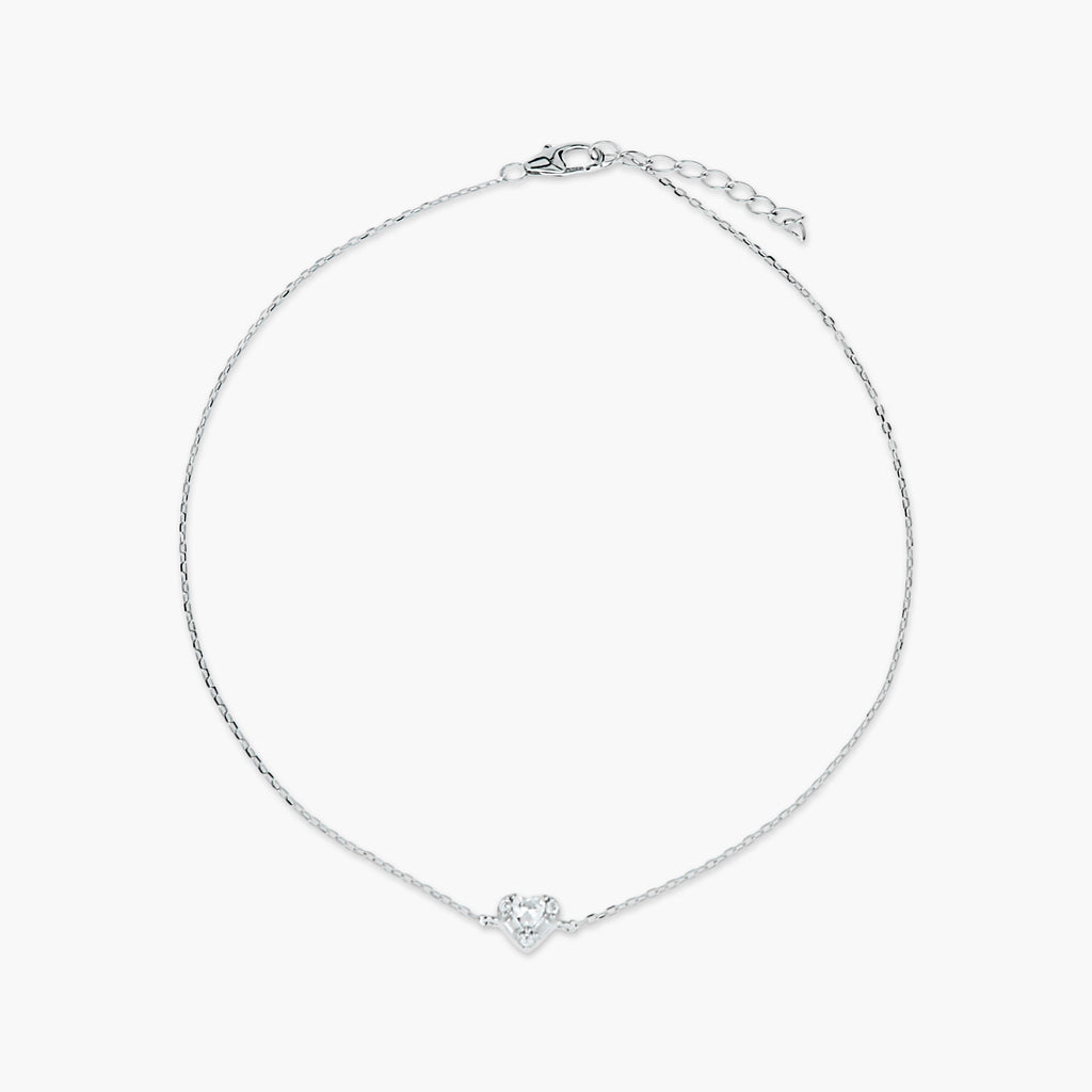 SPARKLING HEART DROP CHAIN ANKLET