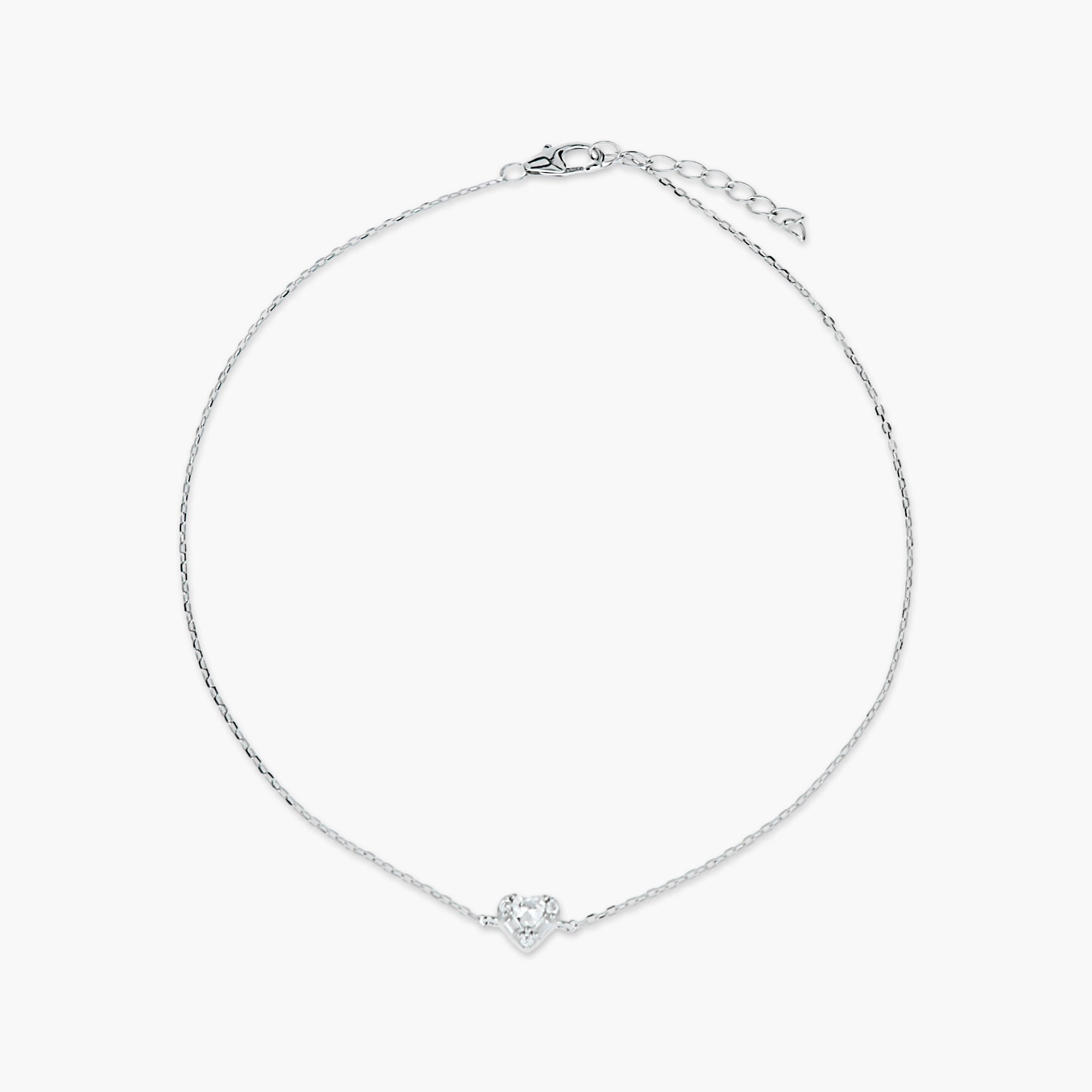 SPARKLING HEART DROP CHAIN ANKLET