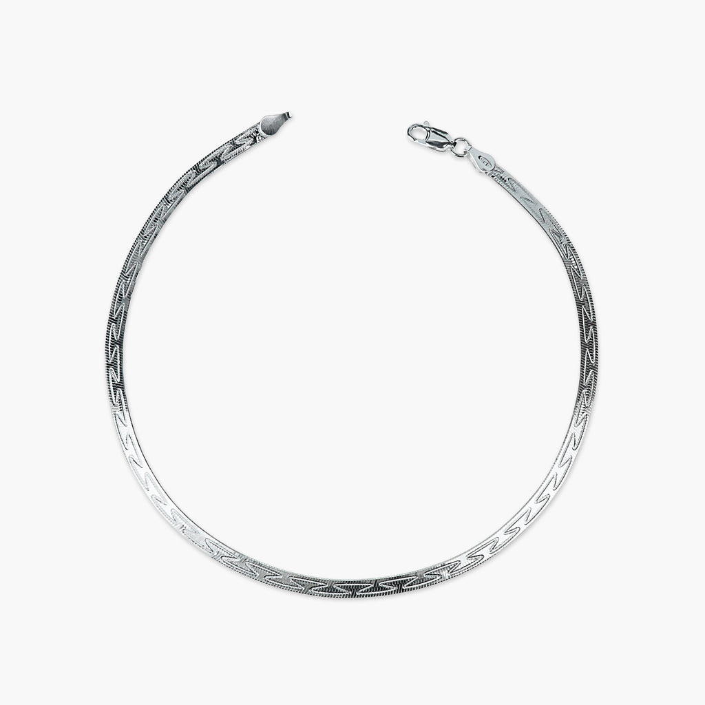 ANTI-TARNISH PURE SILVER FLAT LINK ANKLET