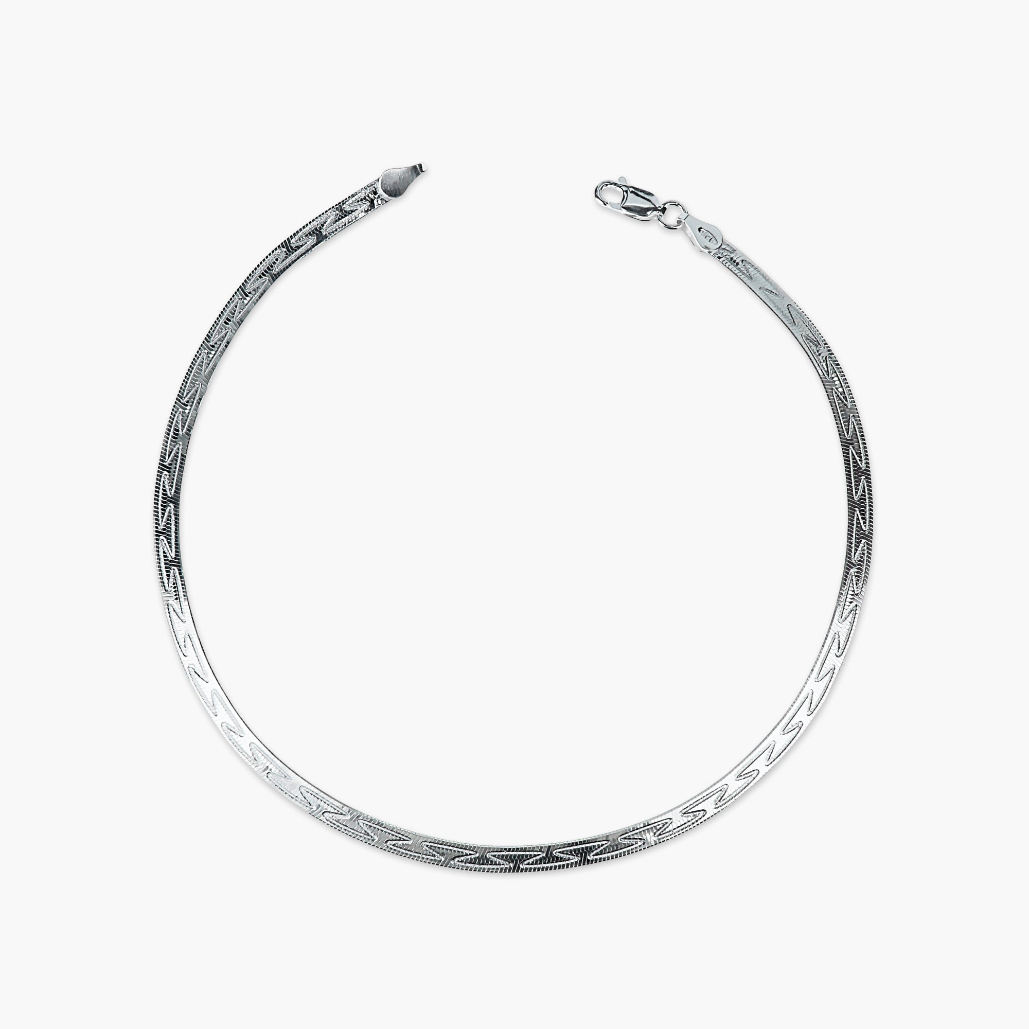 ANTI-TARNISH PURE SILVER FLAT LINK ANKLET