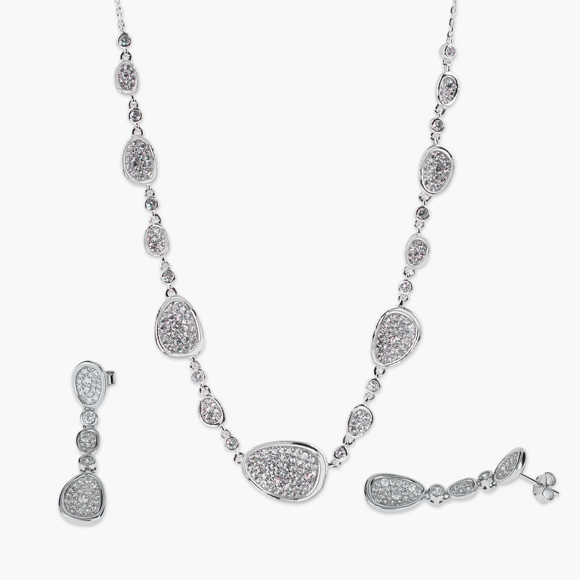 RADIANT PEBBLE PAVÉ NECKLESS