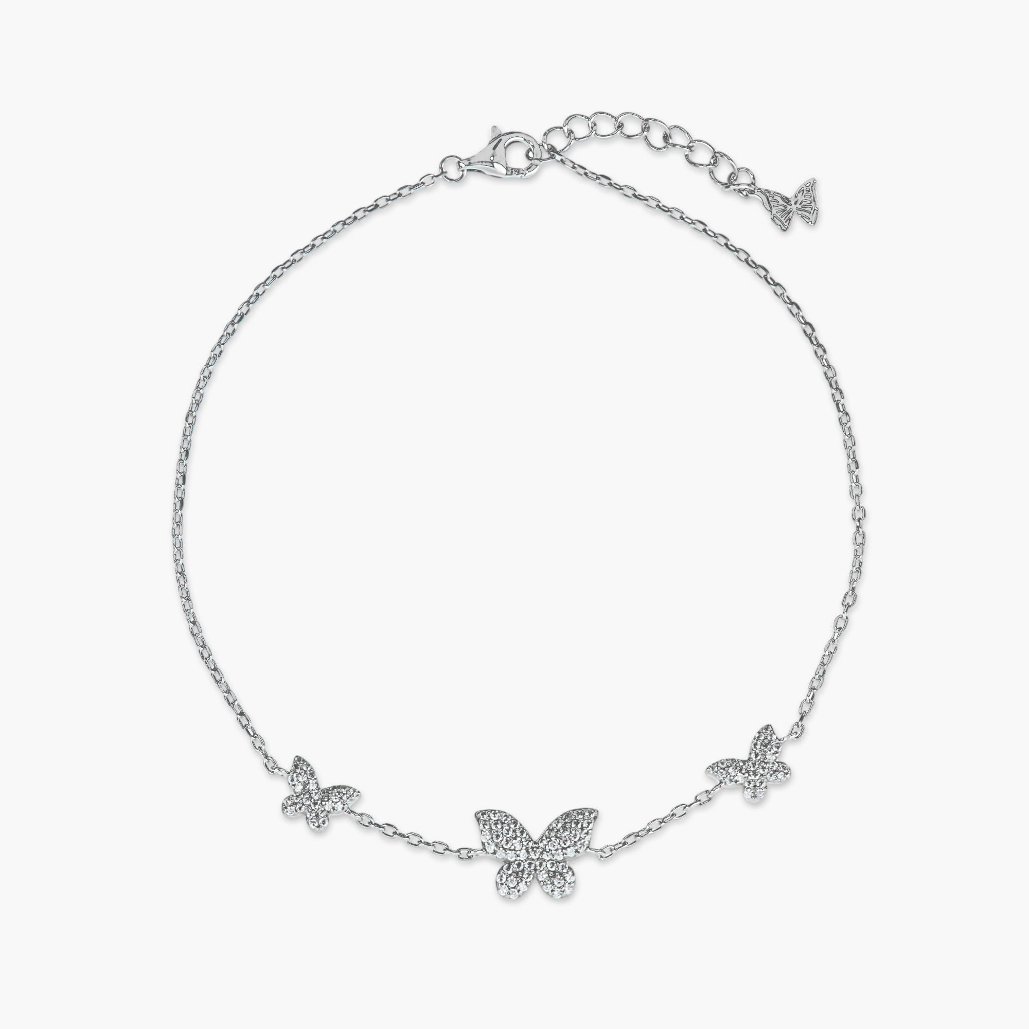 CZ BUTTERFLY CHARM WOMEN CHAIN ANKLET