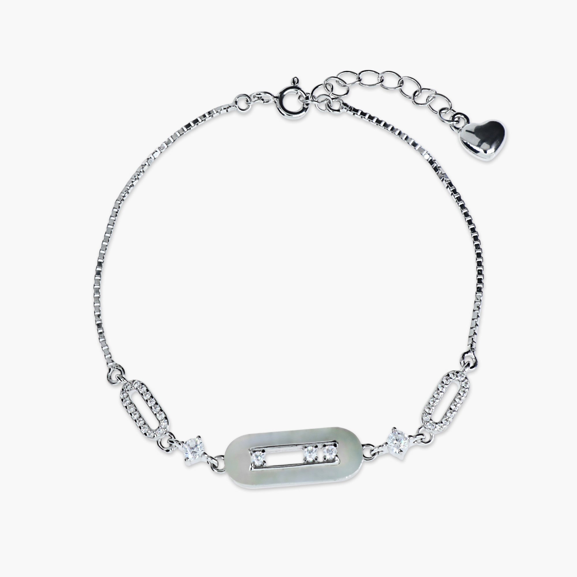 LUMINOUS MOP & PAVÉ BOX LINK BRACELET