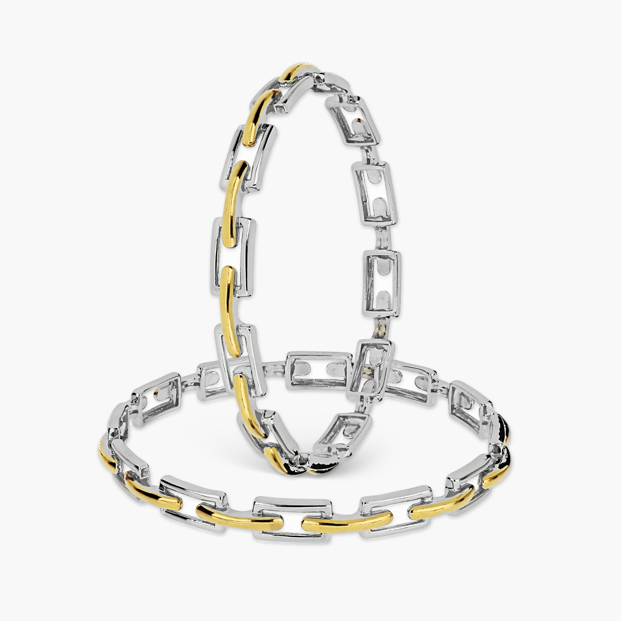 925 STERLING RECTANGULAR PAPERCLIP LINK BRACELETBANGLE