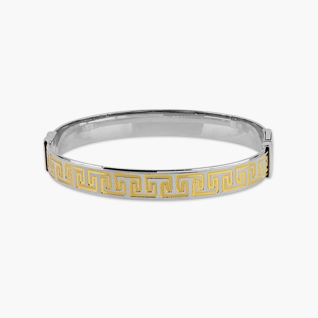 DUAL-TONE GREEK KEY PATTERN KADA BRACELET