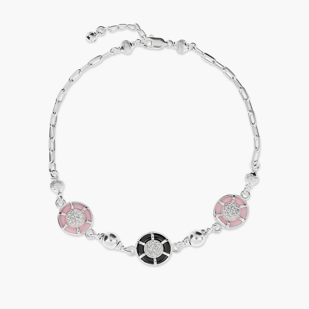 CELESTIAL CHAKRA ENAMEL AND ZIRCONIA ANKLET
