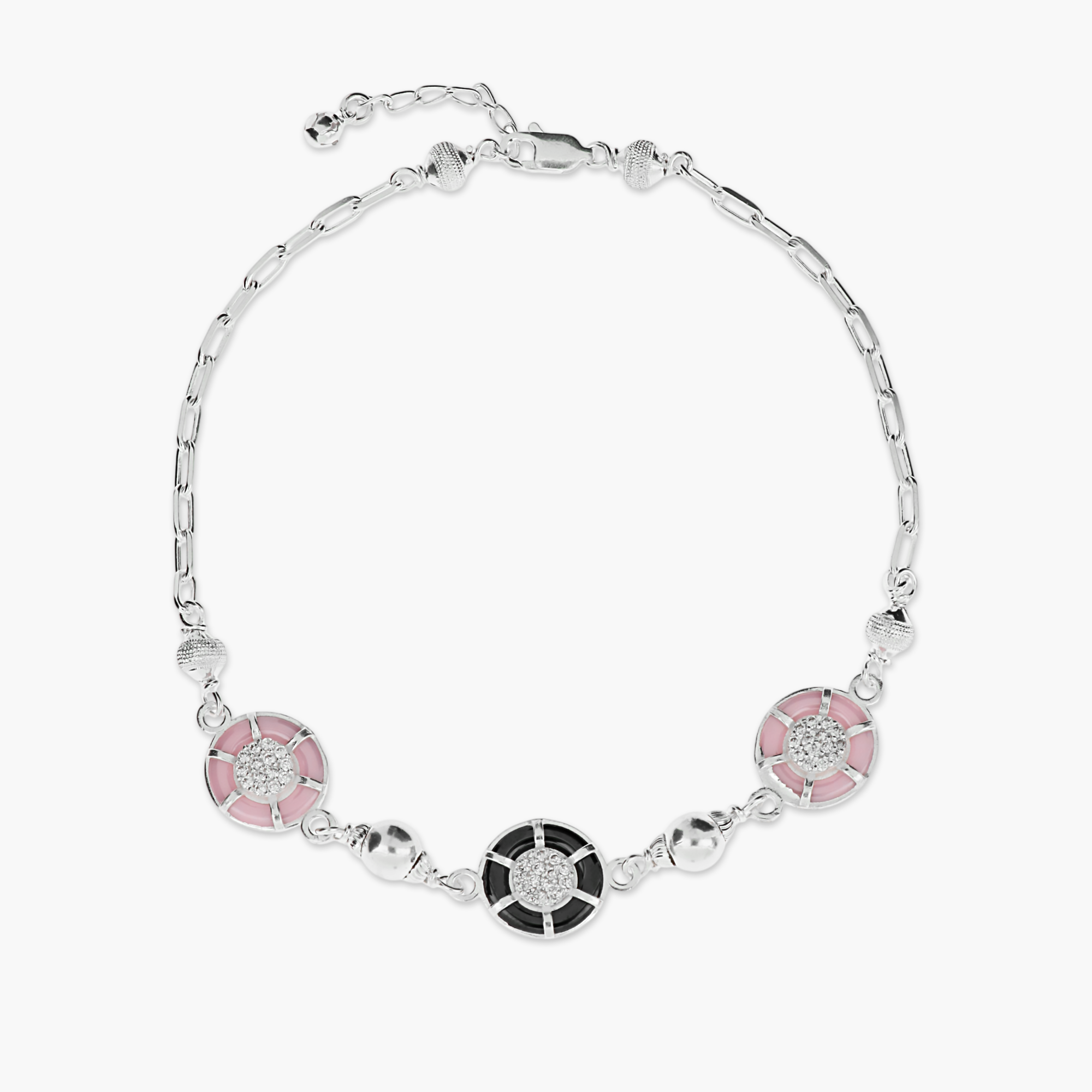 CELESTIAL CHAKRA ENAMEL AND ZIRCONIA ANKLET