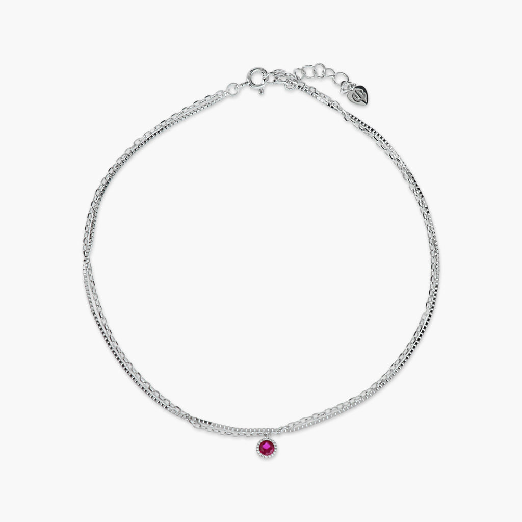 DELICATE CRIMSON HALO STATION ANKLET
