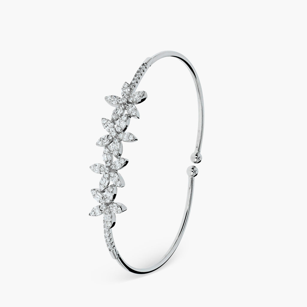 LUMINOUS BLOOMING VINE CZ CUFF BRACELET