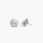 PEARL SHELL STUD EARRINGS WOMEN