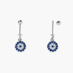 SAPPHIRE BLUE EVIL EYE DROP EARRINGS