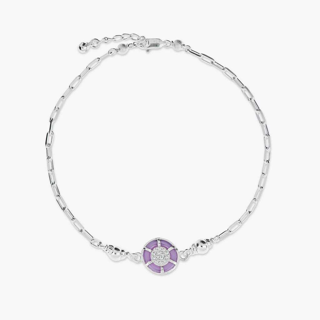 LAVENDER CELESTIAL CIRCLE LINK ANKLET