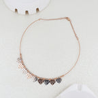Adjustable Heart Tanmaniya Necklace Rose Gold Rhodium Dual Tone 925 Silver