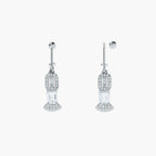 CZ RECTANGLE DROP EARRINGS WOMEN