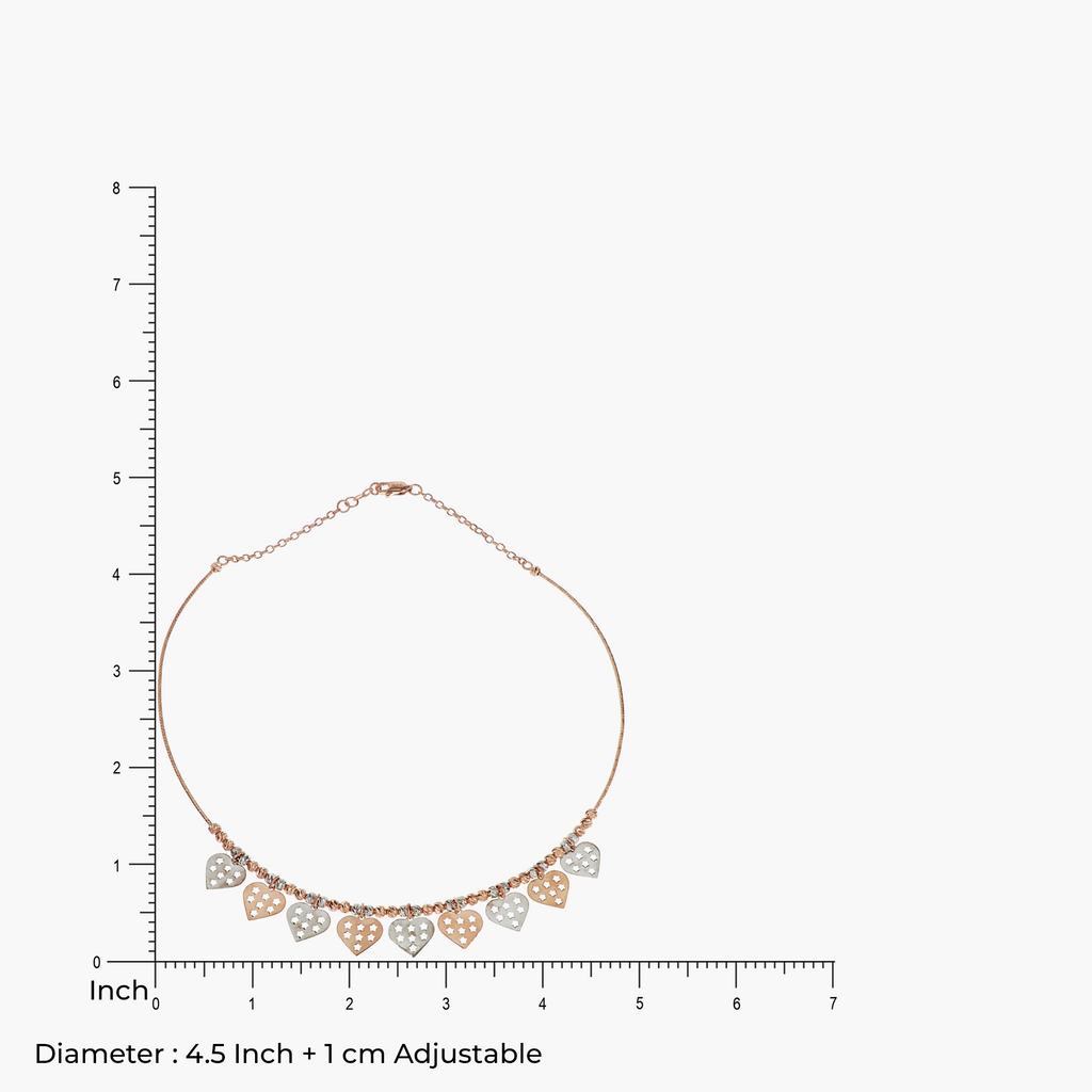 925 Sterling Silver Perforated Heart Drop Tanmaniya Necklace Lyneza