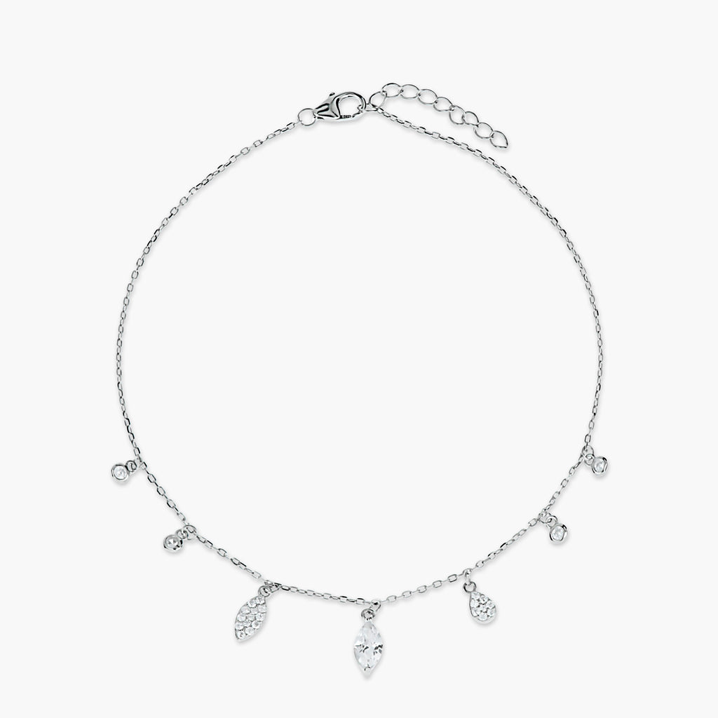 MARQUISE LEAF DROP CHARMS ANKLETS