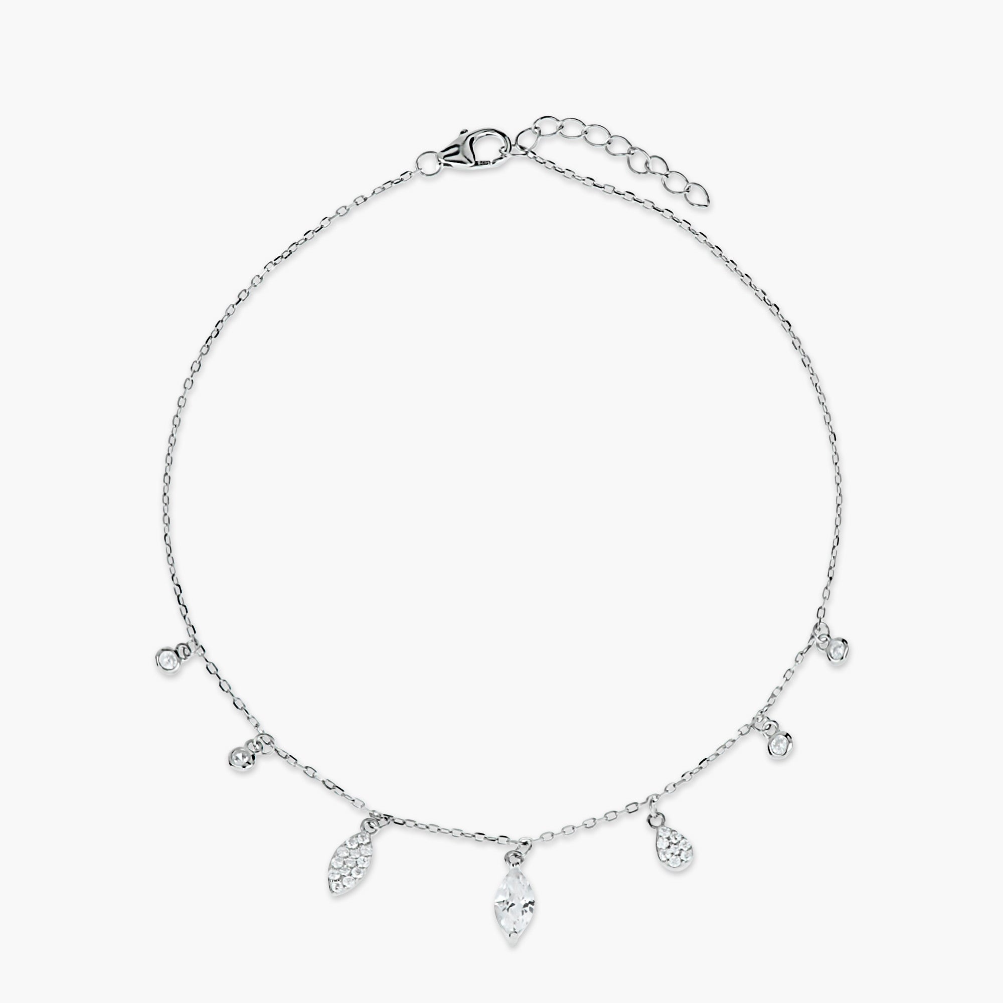 MARQUISE LEAF DROP CHARMS ANKLETS