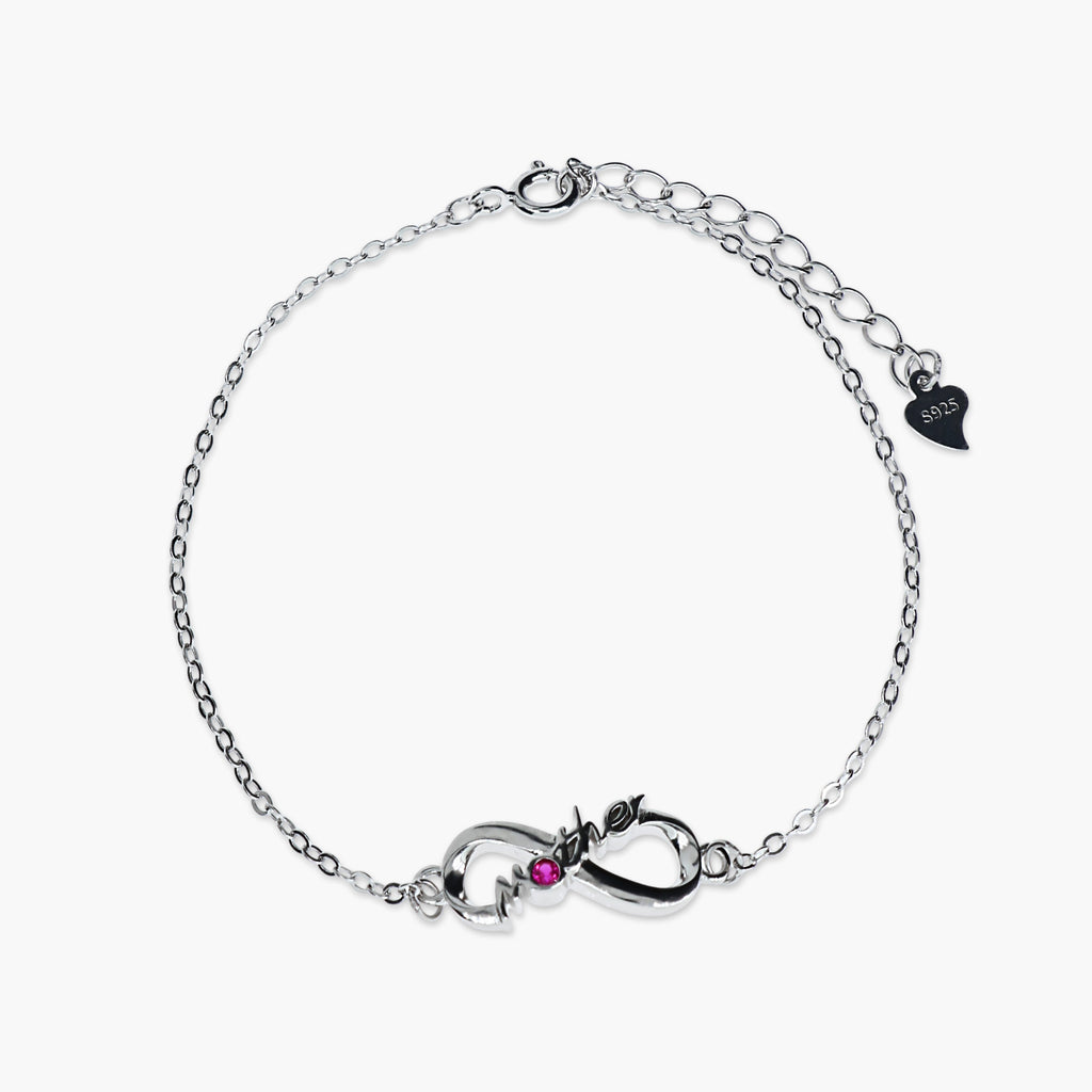 INFINITY FOREVER RUBY HEART BRACELET