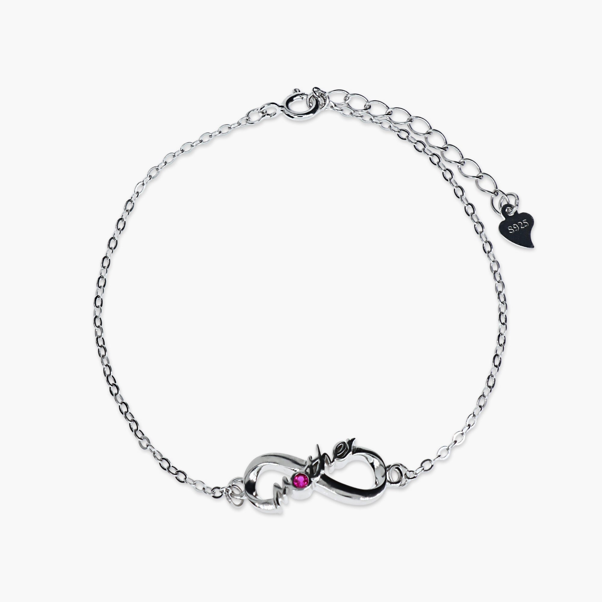 INFINITY FOREVER RUBY HEART BRACELET