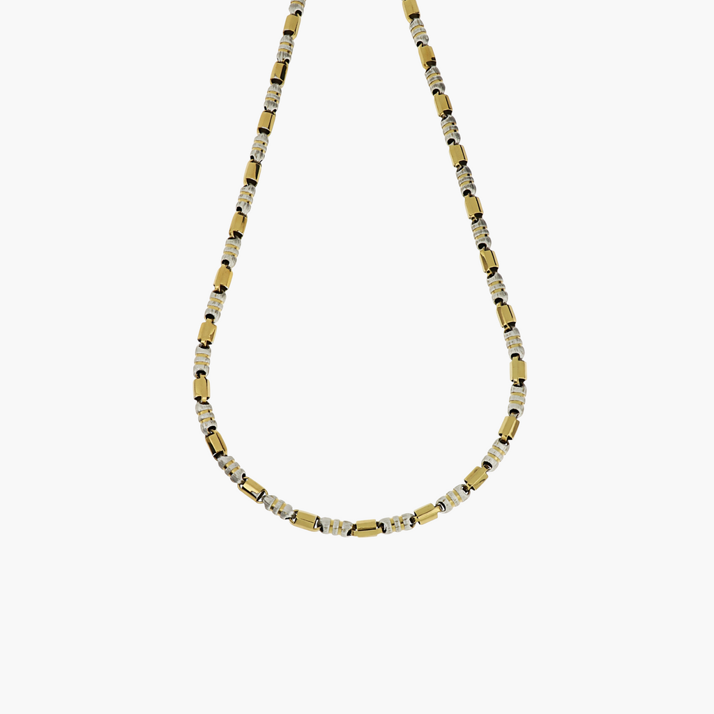 DUAL-TONE BAR & BEAD  MEN CHAIN
