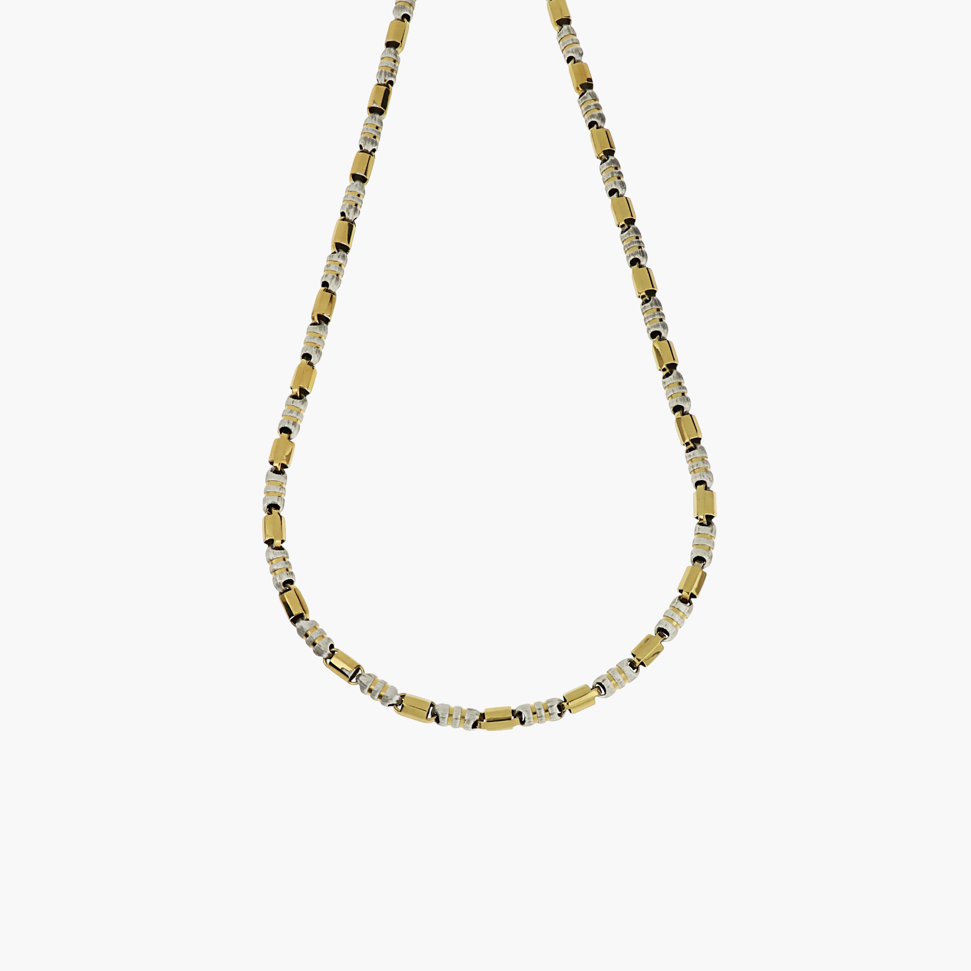 DUAL-TONE BAR & BEAD  MEN CHAIN