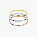 SILVER TRICOLOR STACKABLE BANGLES