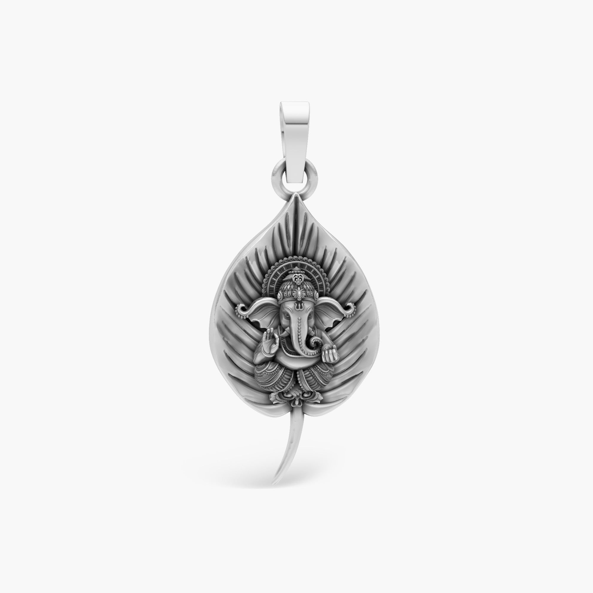 LORD GANESHA ON PEEPAL LEAF 3D PENDANT
