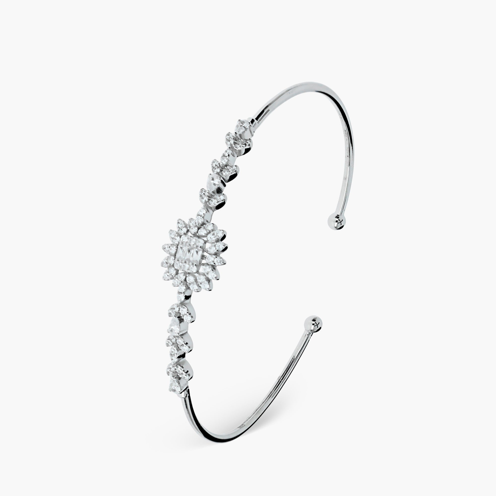 CZ RADIANT DAHLIA CUFF BRACELET