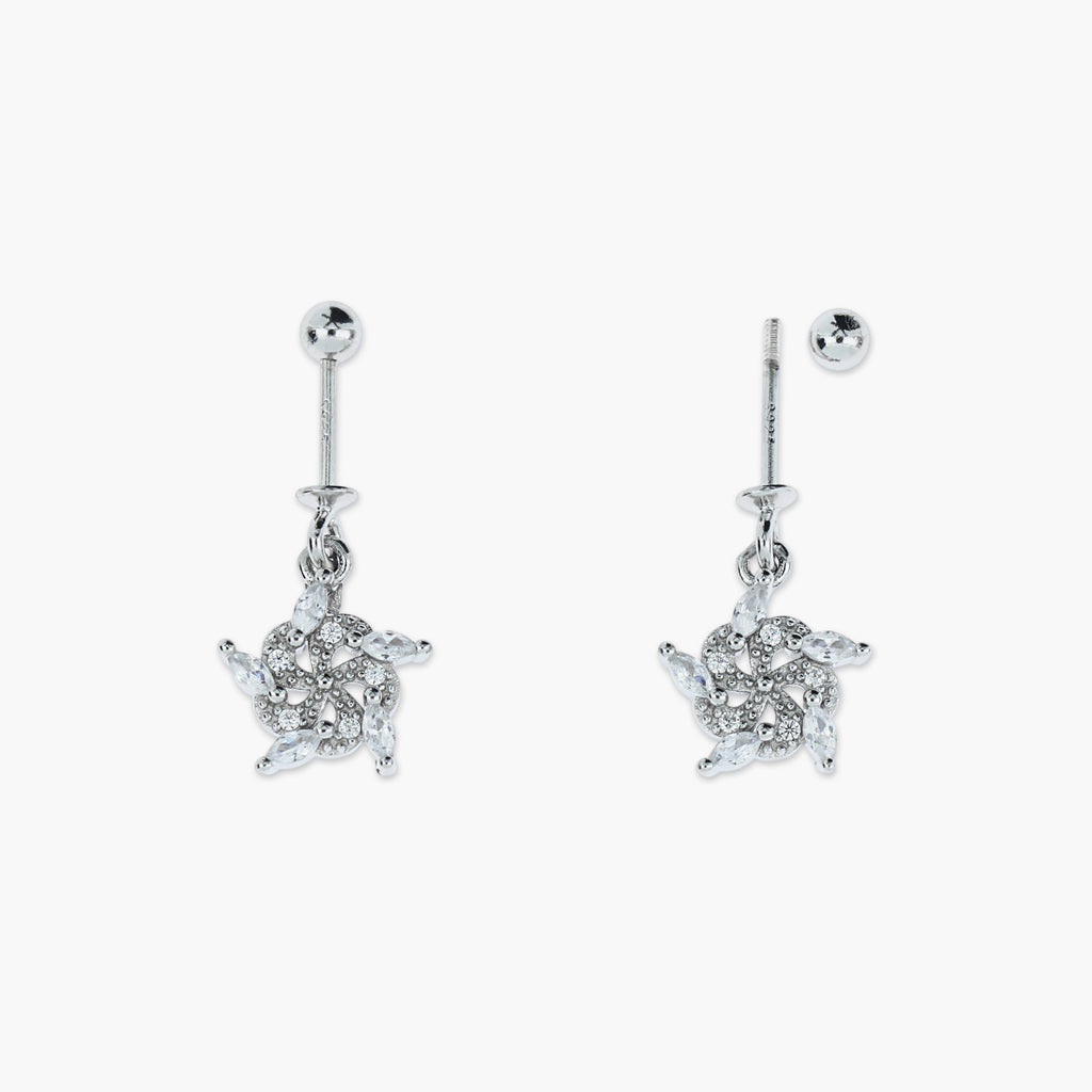 CZ STARFLOWER DROP EARRINGS WOMEN