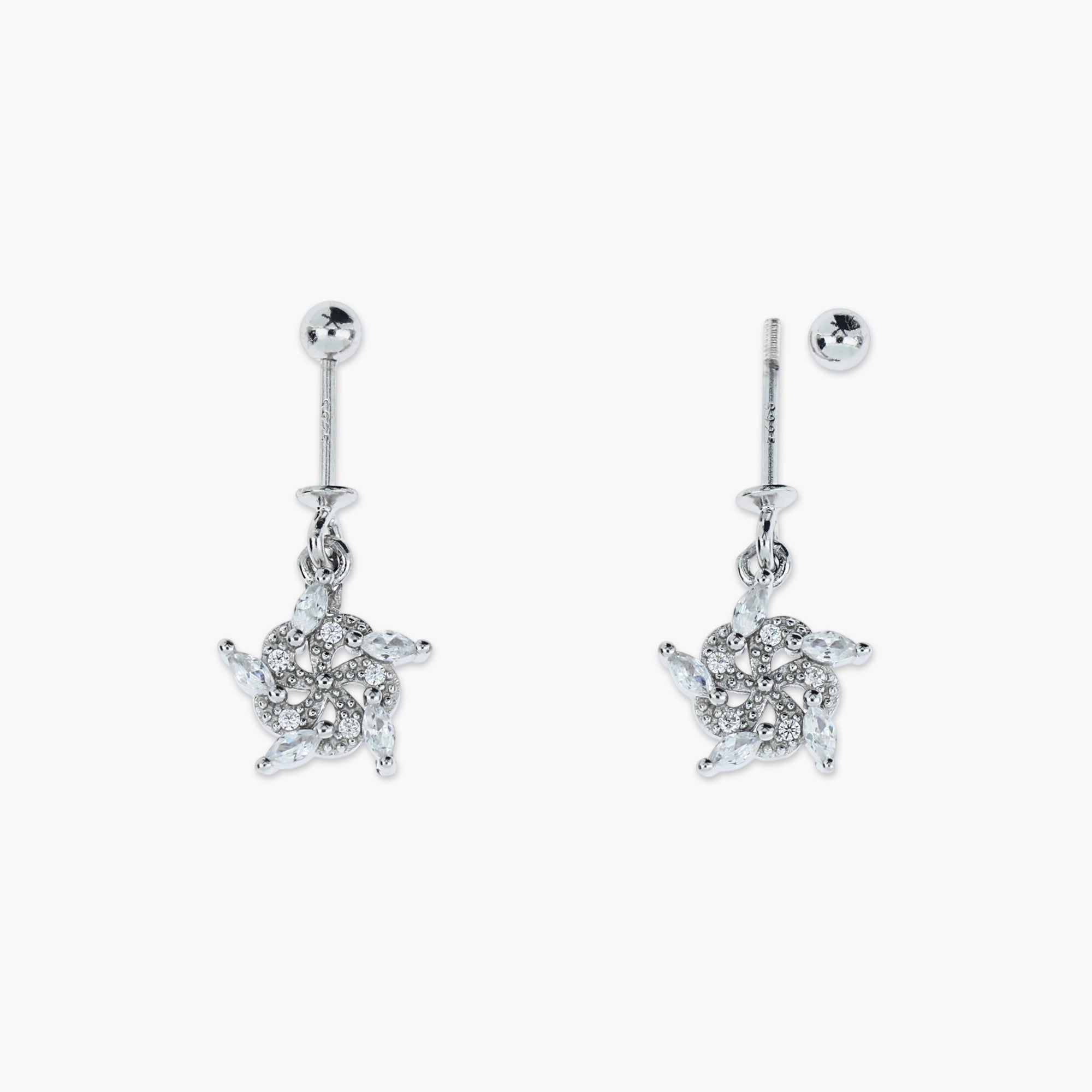 CZ STARFLOWER DROP EARRINGS WOMEN