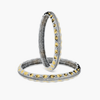 SILVER DUAL-TONE PYRAMID STUDDED BANGLES