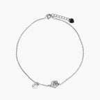 SPARKLING PEARL ROSE FLOWER ANKLET
