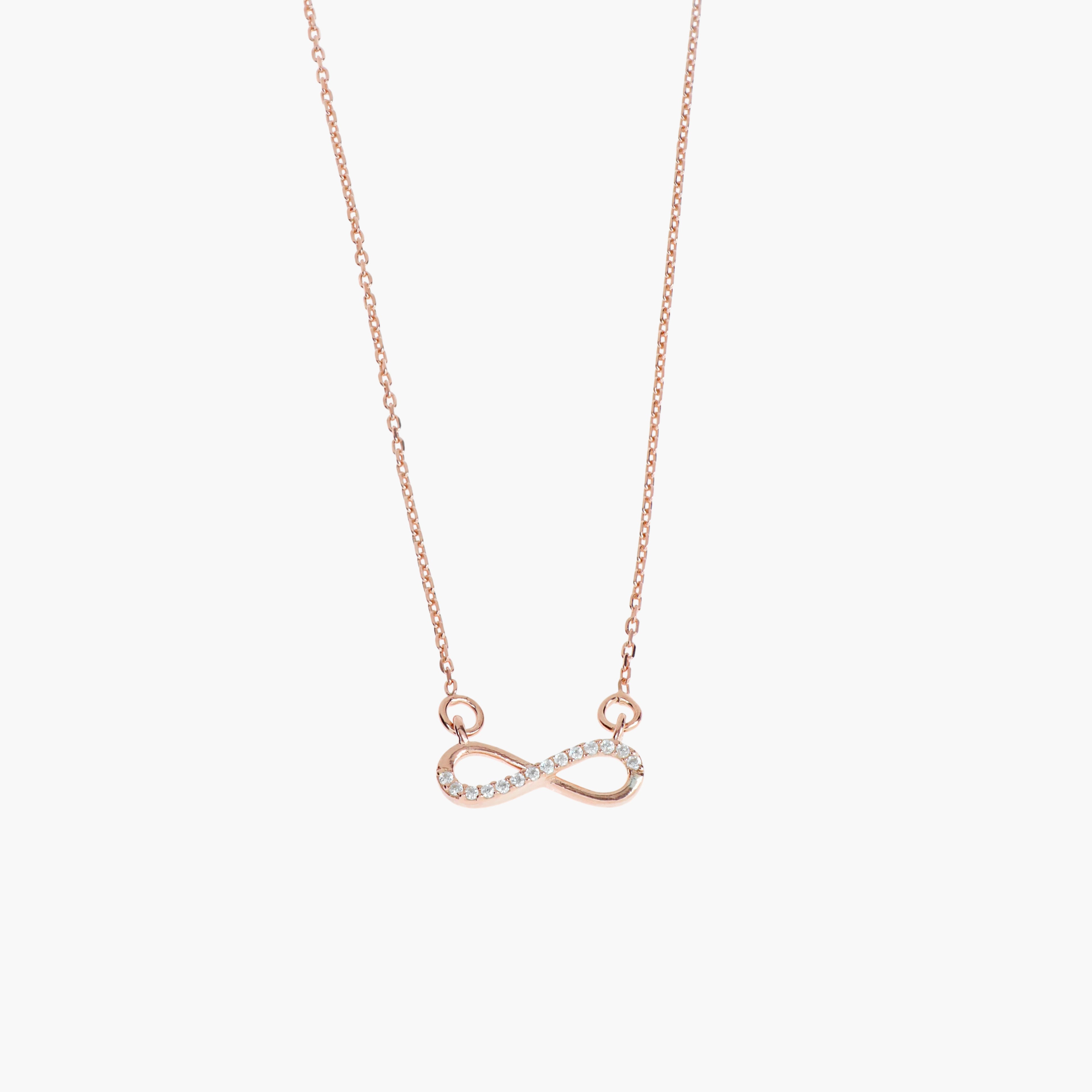 925 SILVER SCULPTED INFINITY DAINTY ROSE GOLD NECKLACE