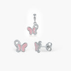 BUTTERFLY ENAMEL PENDANT SET
