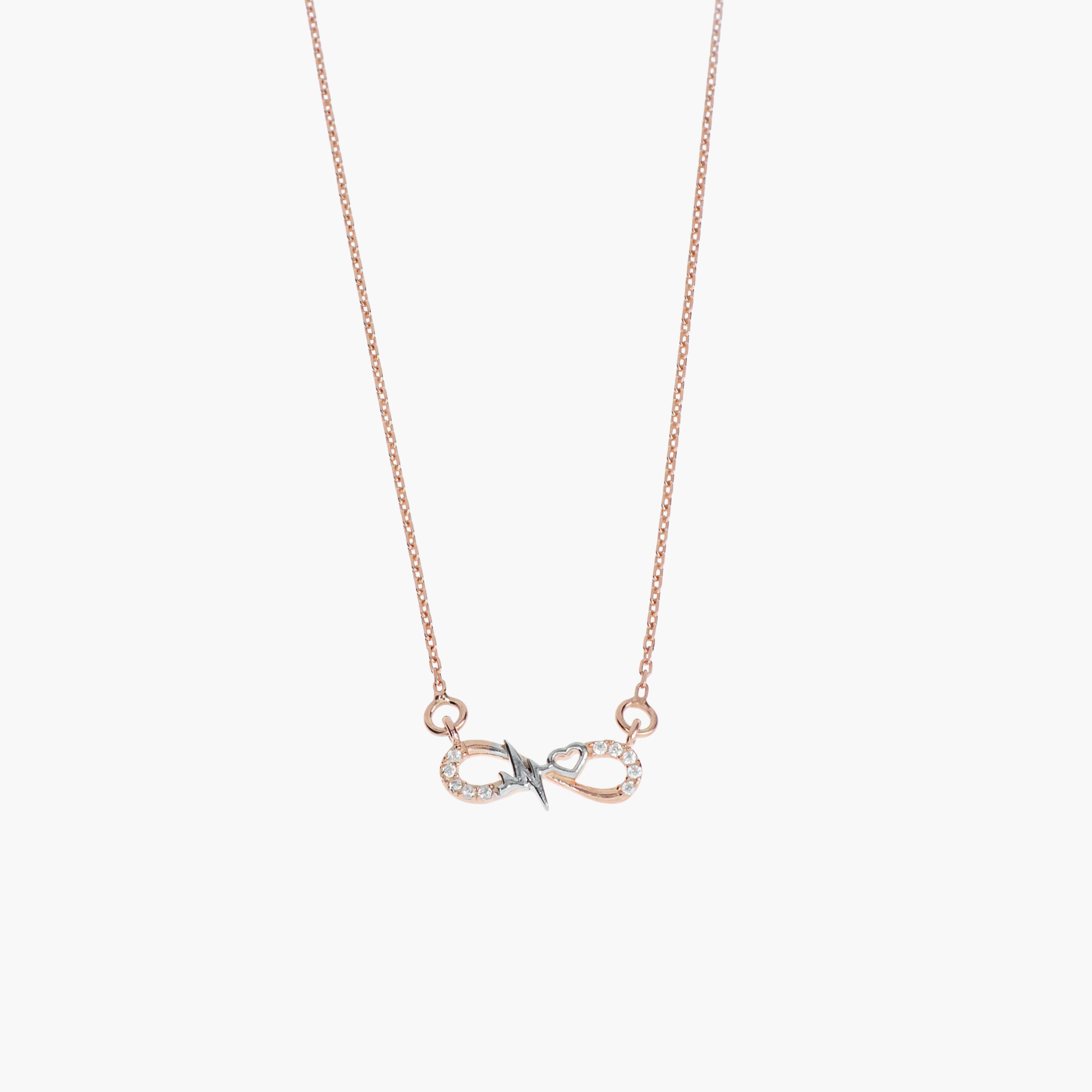 925 SILVER SCULPTED INFINITY DAINTY ROSE GOLD NECKLACE