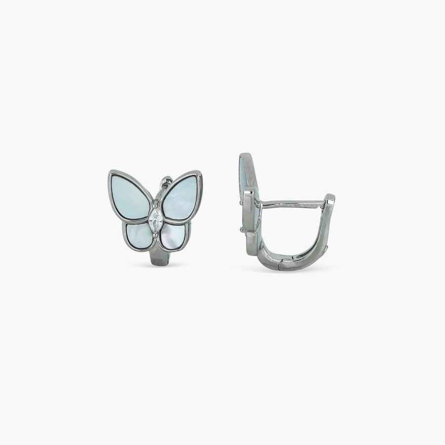 925 BUTTERFLY MOTHER OF PEARL STUD EARRINGS