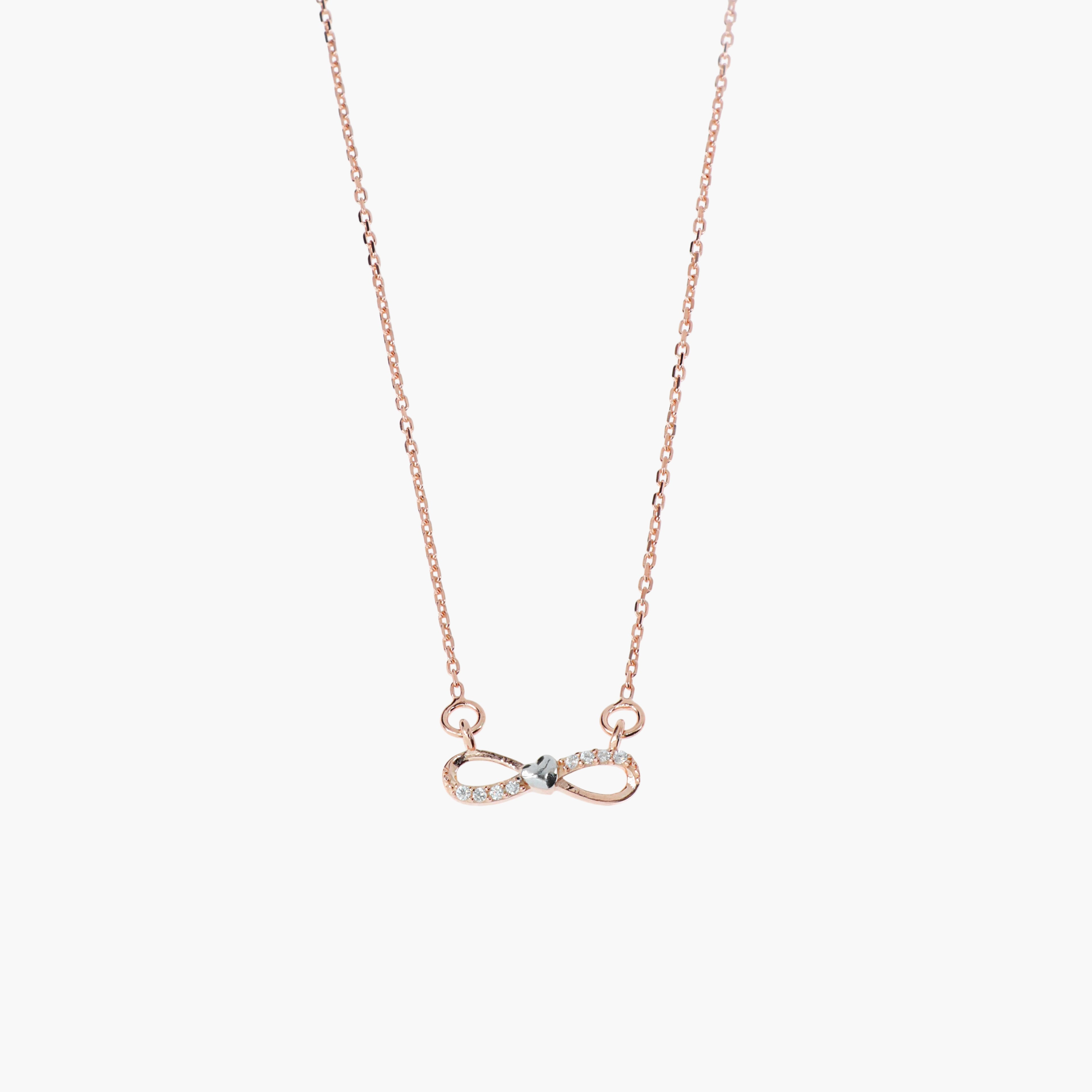 925 SILVER SCULPTED INFINITY DAINTY ROSE GOLD NECKLACE