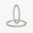 SILVER DUAL-TONE INTERLOCKING GEOMETRIC BANGLE