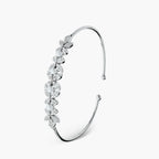 PEARL & MARQUISE CLUSTER LEAF VINE CUFF BRACELET