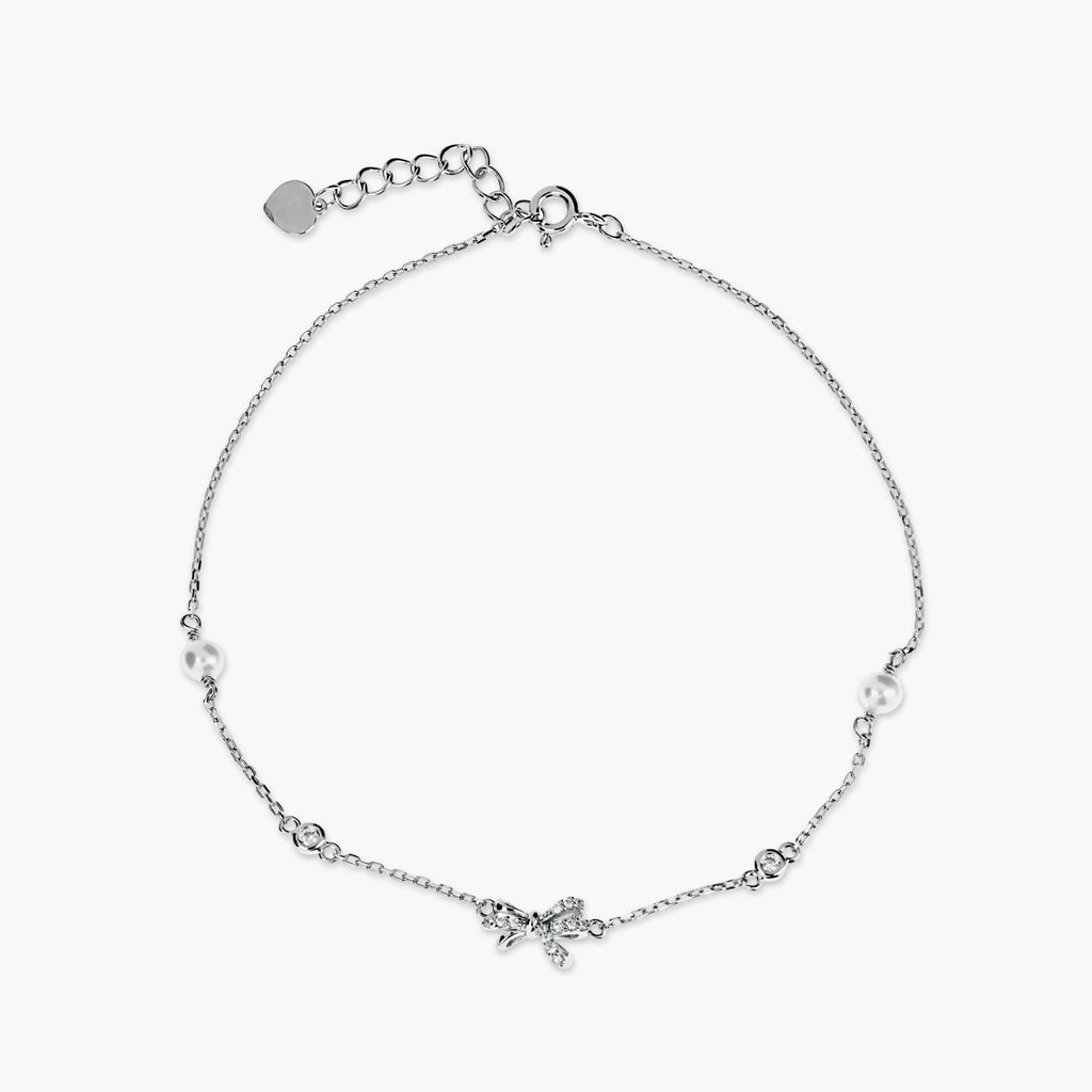ARTISAN DAINTY KNOTTED PEARL TALISMAN ANKLET