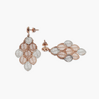 Cascading Leaf Filigree Dual-Tone Drop Earrings