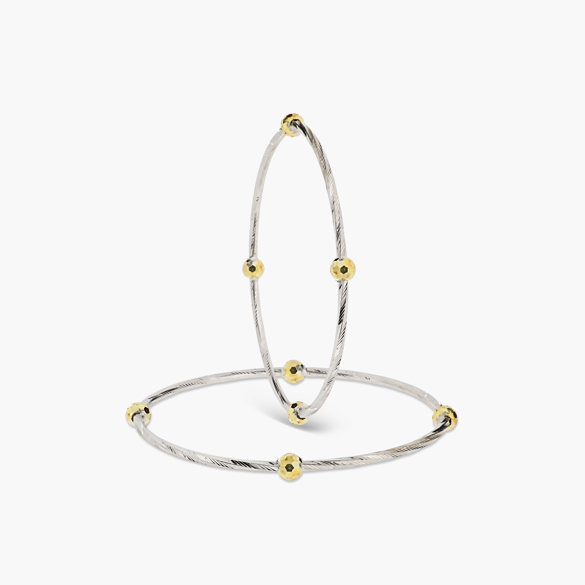 VANGUARD DUAL-TONE STATIONED BEAD BANGLES