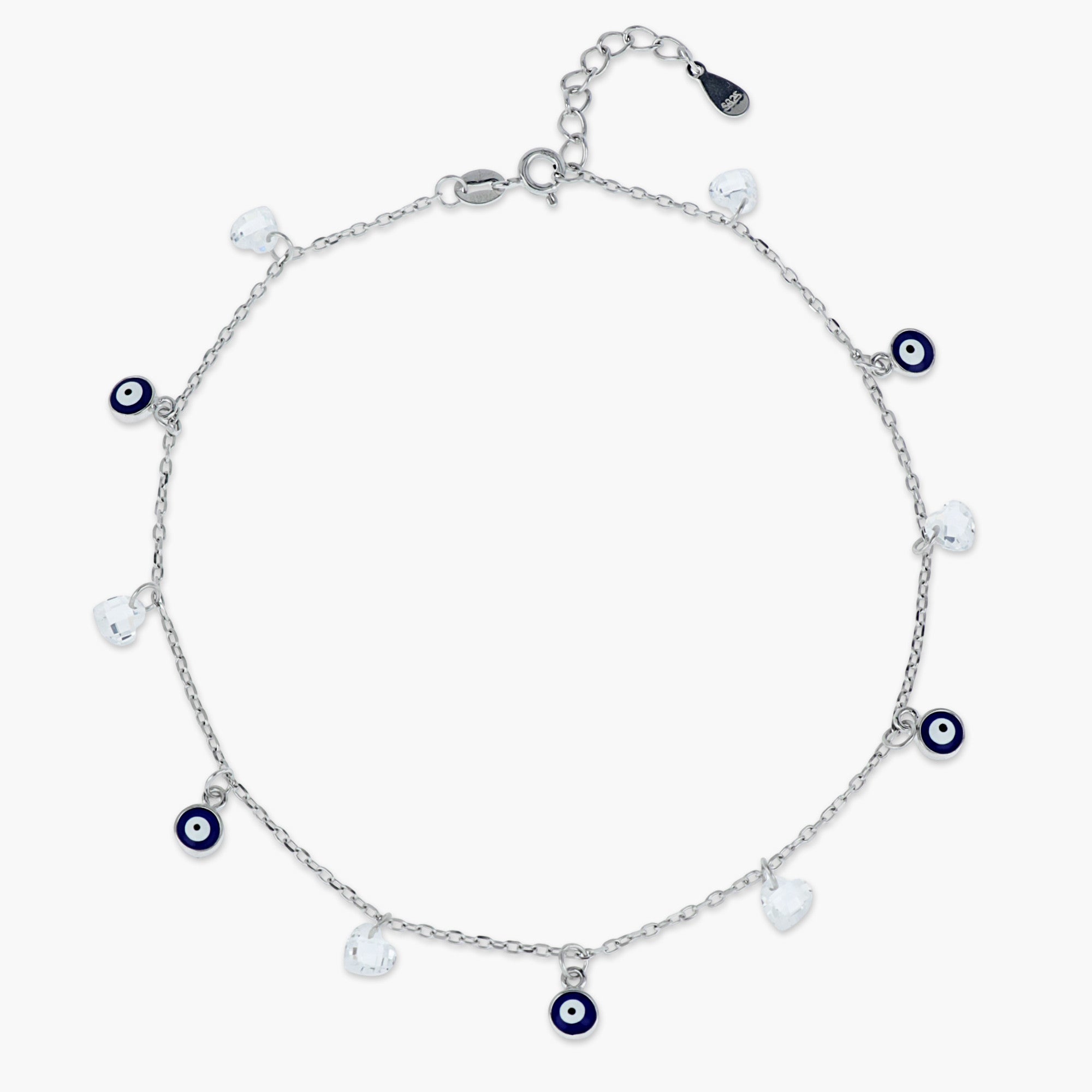 925 STERLING SILVER NO EVIL EYE ON YOU ANKLET