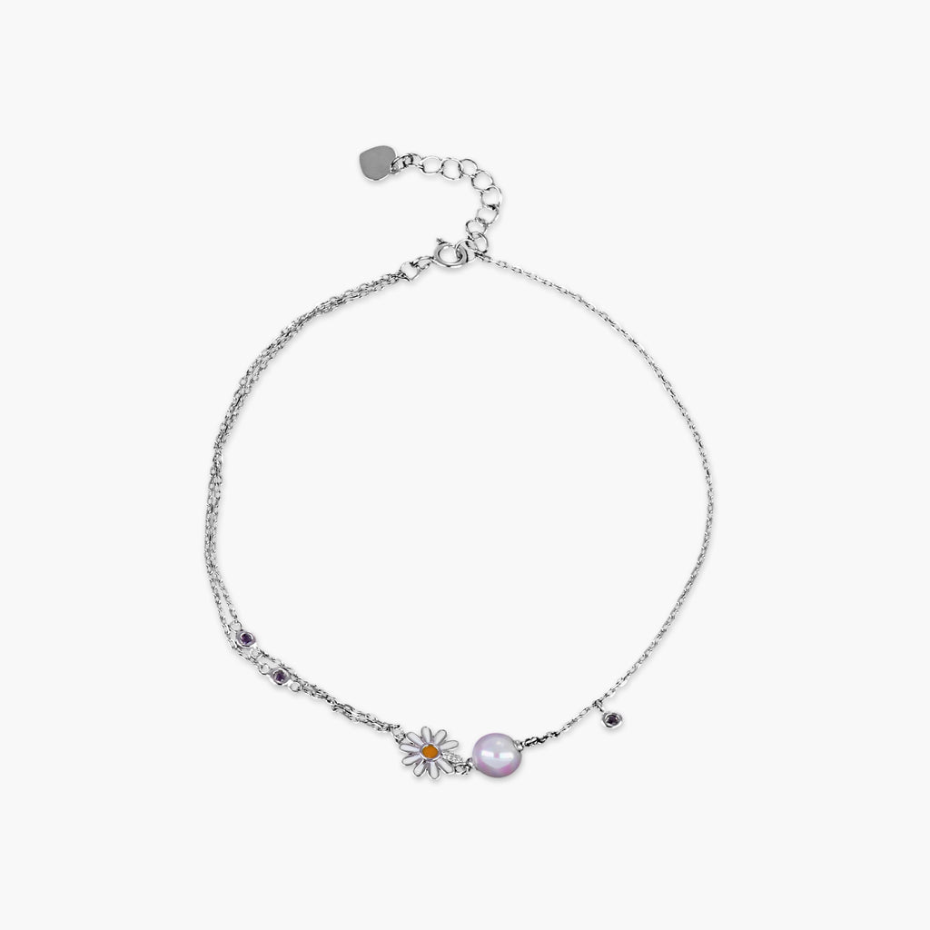 DAISY FLOWER PEARL ANKLET