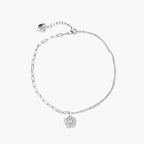 925 SILVER PEARL FLOWER LINK CHARMS ANKLETS