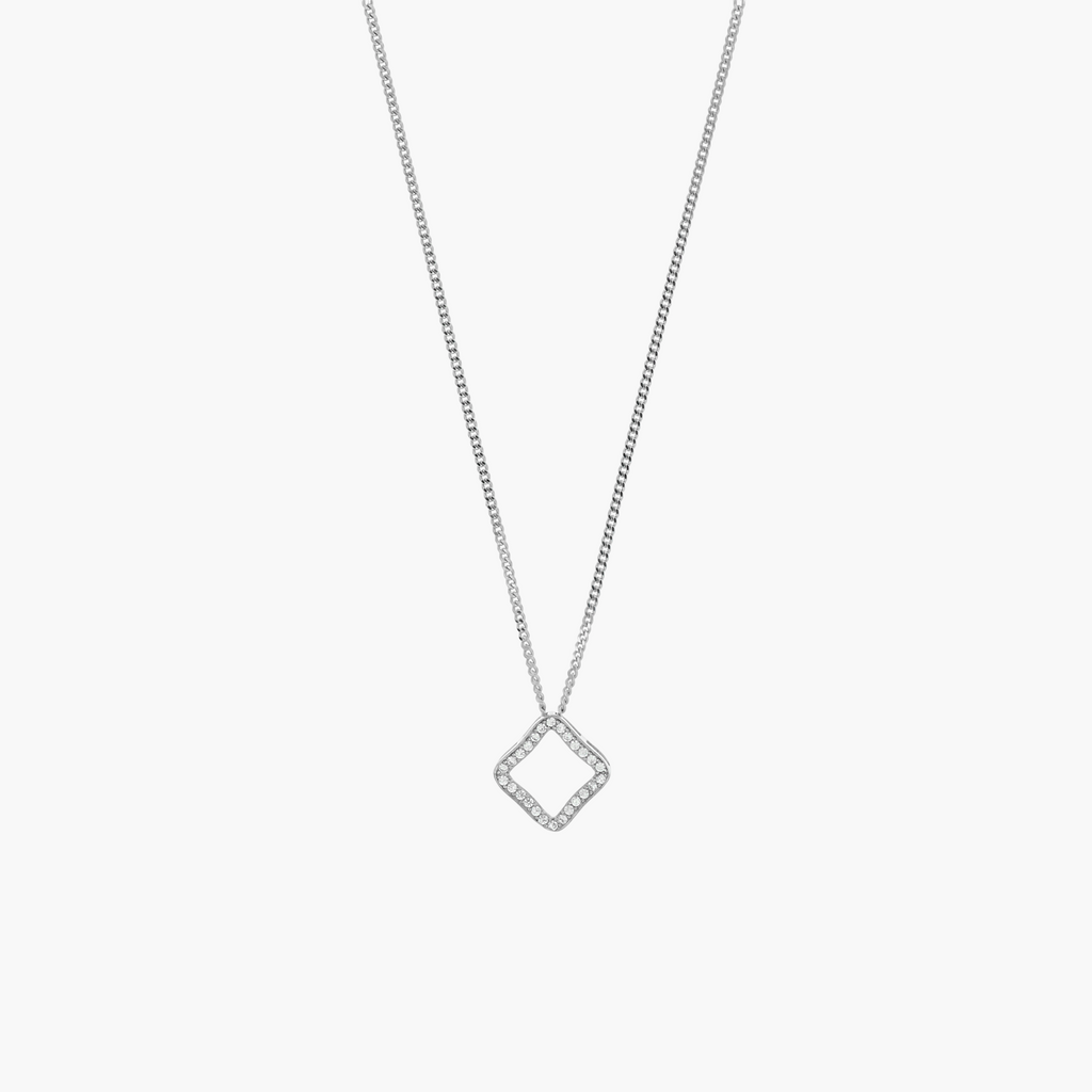 METROPOLIS MINIMALIST SHIMMER SQUARE NECKLACE