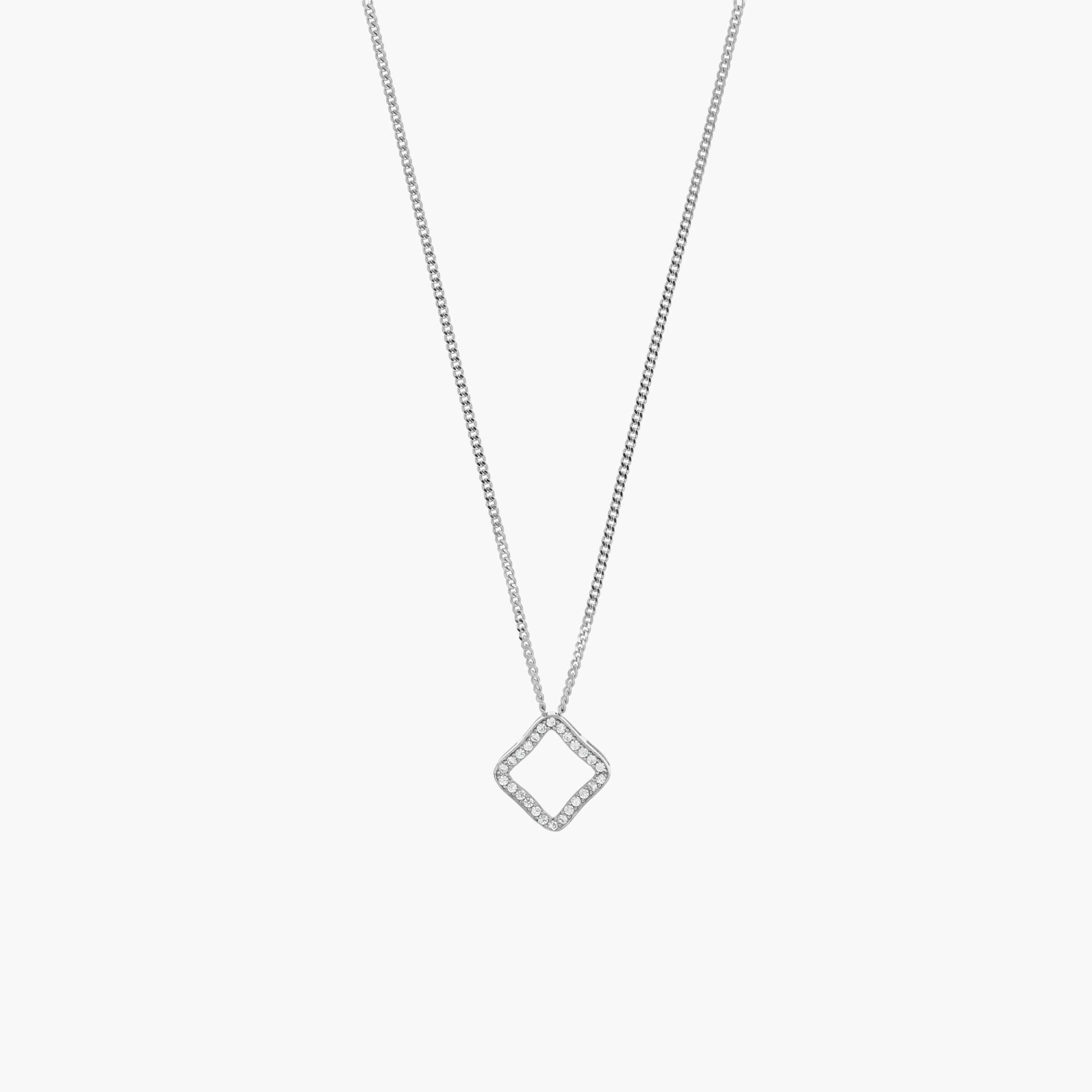 METROPOLIS MINIMALIST SHIMMER SQUARE NECKLACE
