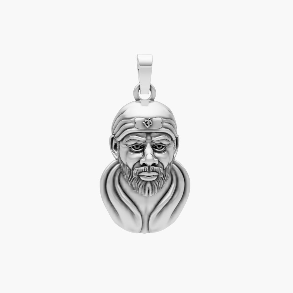 SHIRDI SAI BABA FACE 925 STERLING SILVER SPIRITUAL PENDANT