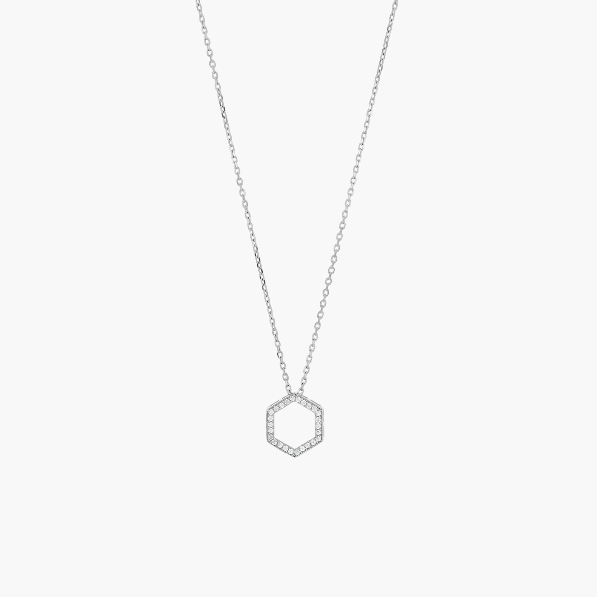 PAVÉ ZIRCONIA HEXAGON NECKLACE