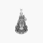 925 STERLING SILVER LORD SHIVA ADIYOGI 3D FACE PENDANT